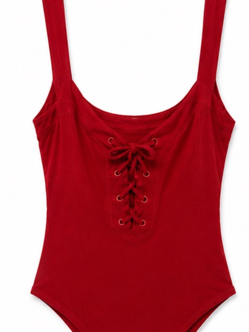 Intimately Free People red lace-up bodysuit